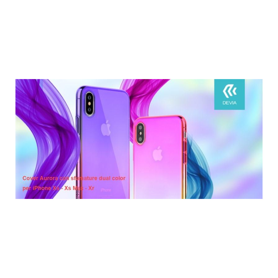 Cover Aurora dual color Viola e Rosa per iPhone Xs 5.8