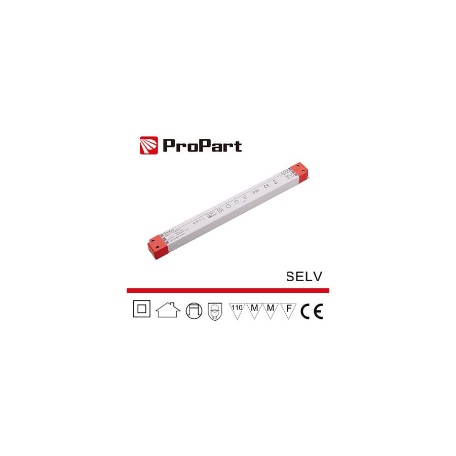 Alimentatore SLIM: IP20 24V 150W 6.25A Size:360*31*24mm