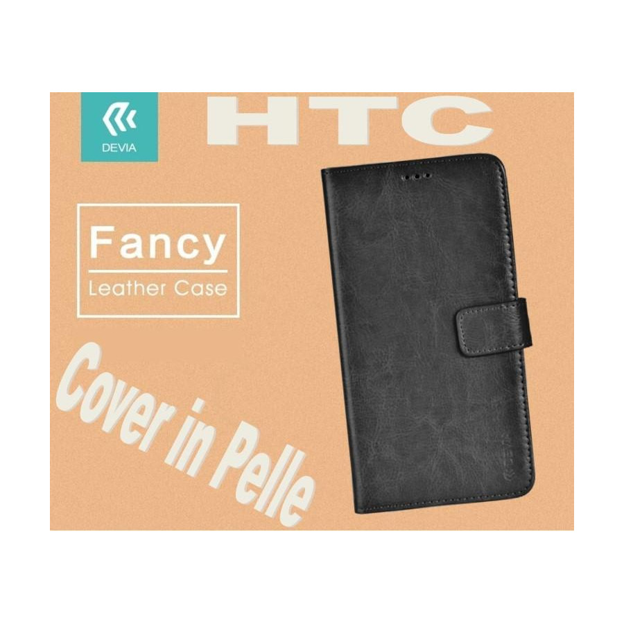 Custodia a Libro in Pelle Per HTC M10 Nera