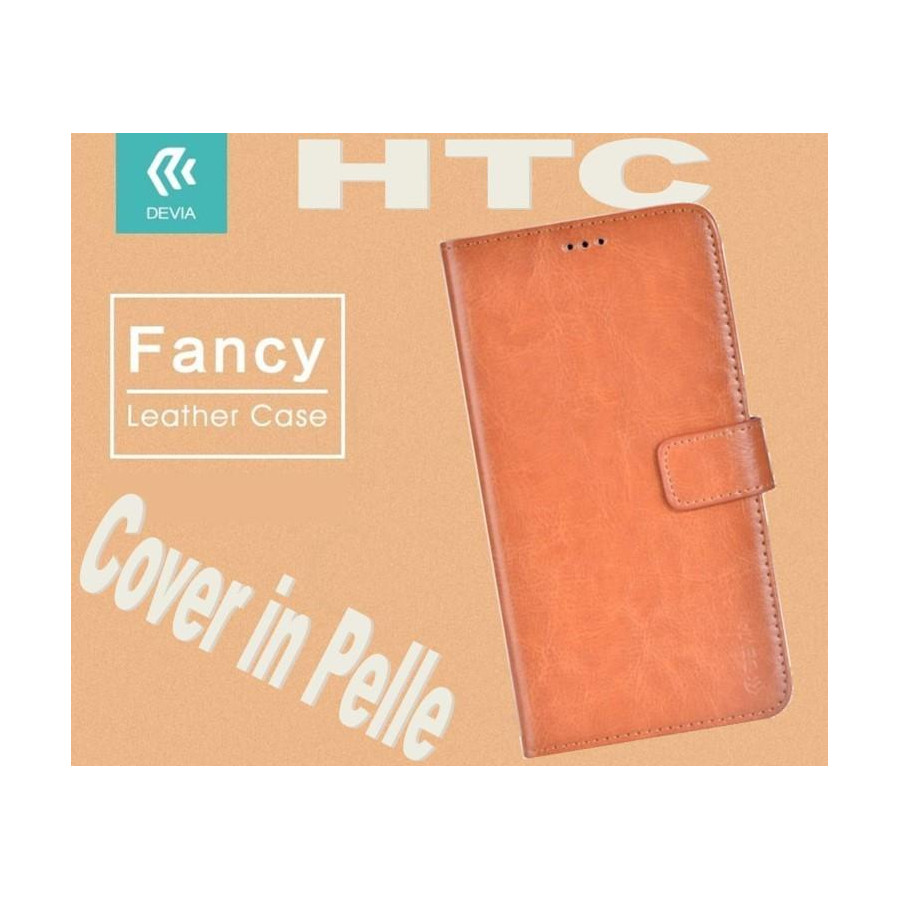 Custodia a Libro in Pelle Per HTC M10 Marrone