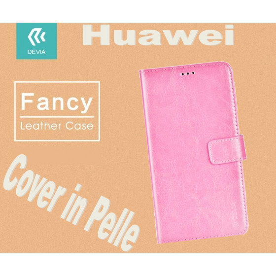Custodia a Libro in Pelle Per Huawei P8 Lite Rosa