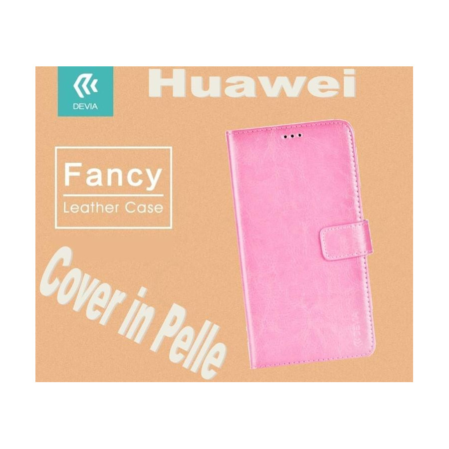 Custodia a Libro in Pelle Per Huawei Y6 2015 Rosa