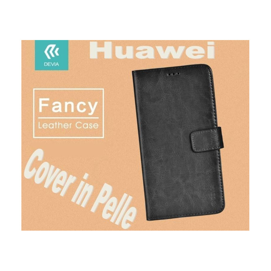 Custodia a Libro in Pelle Per Huawei NOVA Nera