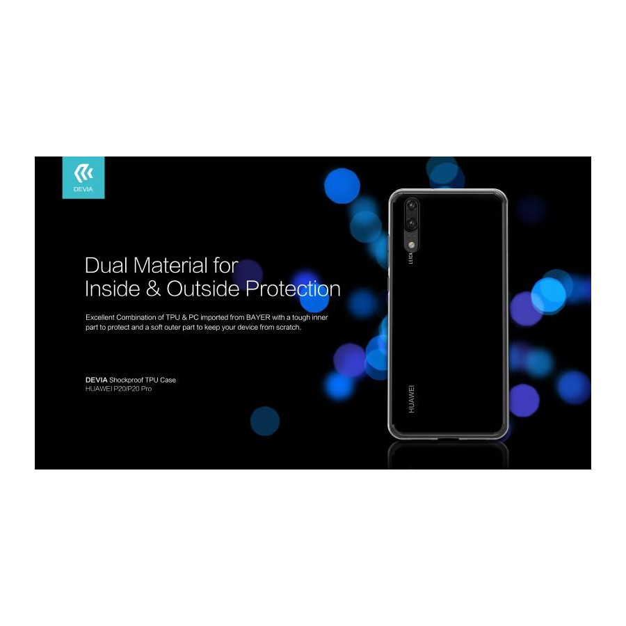 Cover Anti Shock Devia per Huawei P20 Lite Trasparente