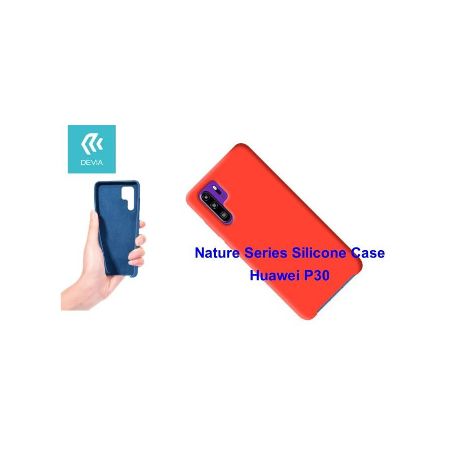 Cover Nature in Silicone per Huawei P30 flessibile Rossa
