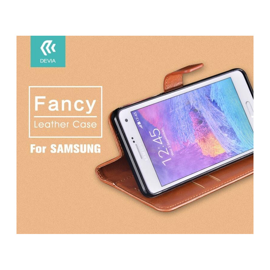 Cover a Libro in Pelle Marrone Fancy per Samsung A3 2016