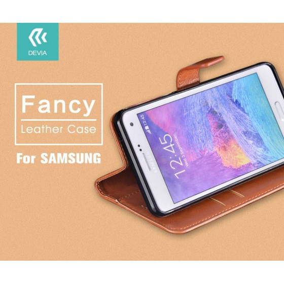 Cover a Libro in Pelle Marrone Fancy per Samsung A7 2016