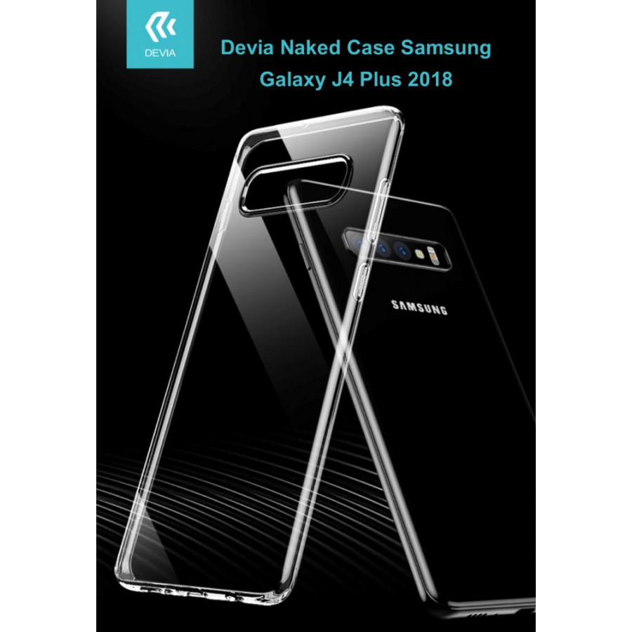 Cover protezione TPU morbido per samsung J4 Plus Trasparente