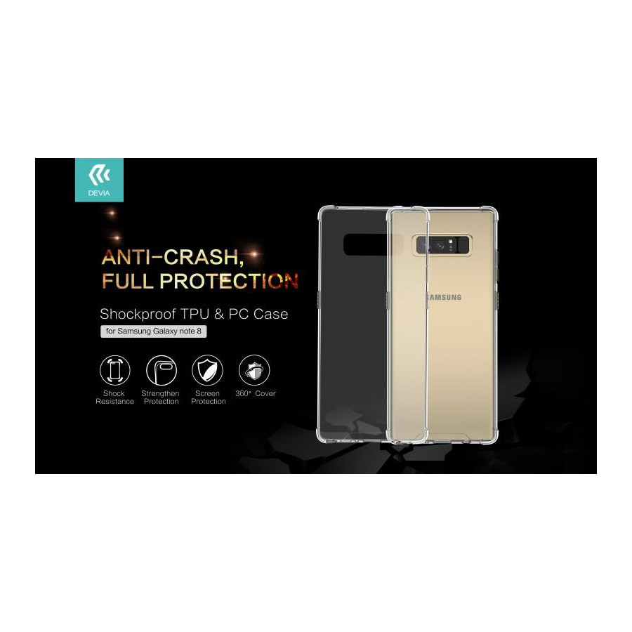 Cover Devia Shockproof in TPU Flessibile per Samsung Note 8
