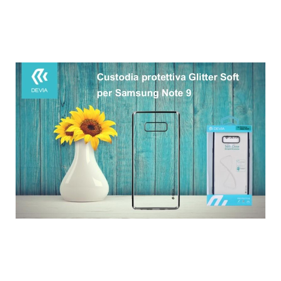 Custodia protettiva Soft Glitter per Samsung Note 9 Nera
