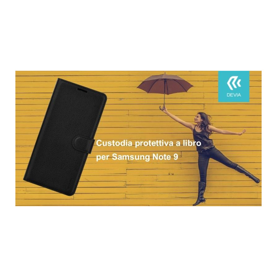 Custodia protettiva a libro per Samsung Note 9 nera