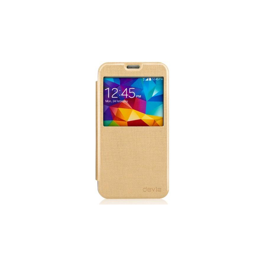 Cover Devia Talent Con Finestra per Samsung Galaxy S5 Oro