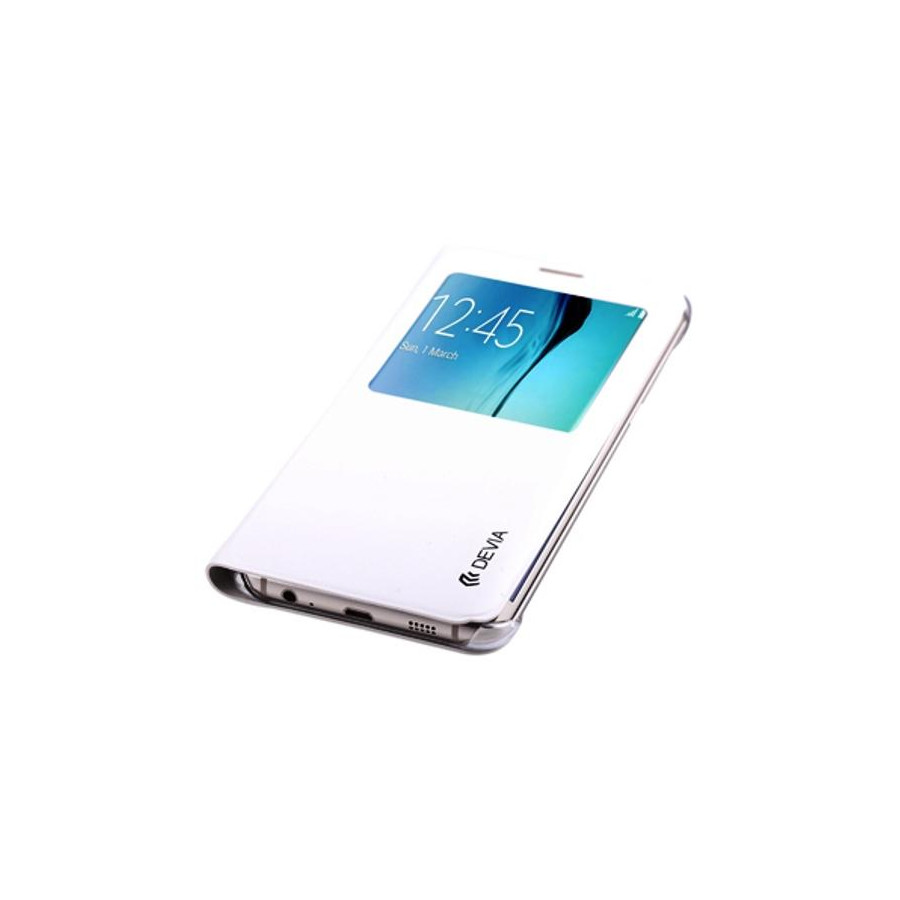 Cover Samsung S6 Edge+ Plus con Finestra Touch Colore Bianca