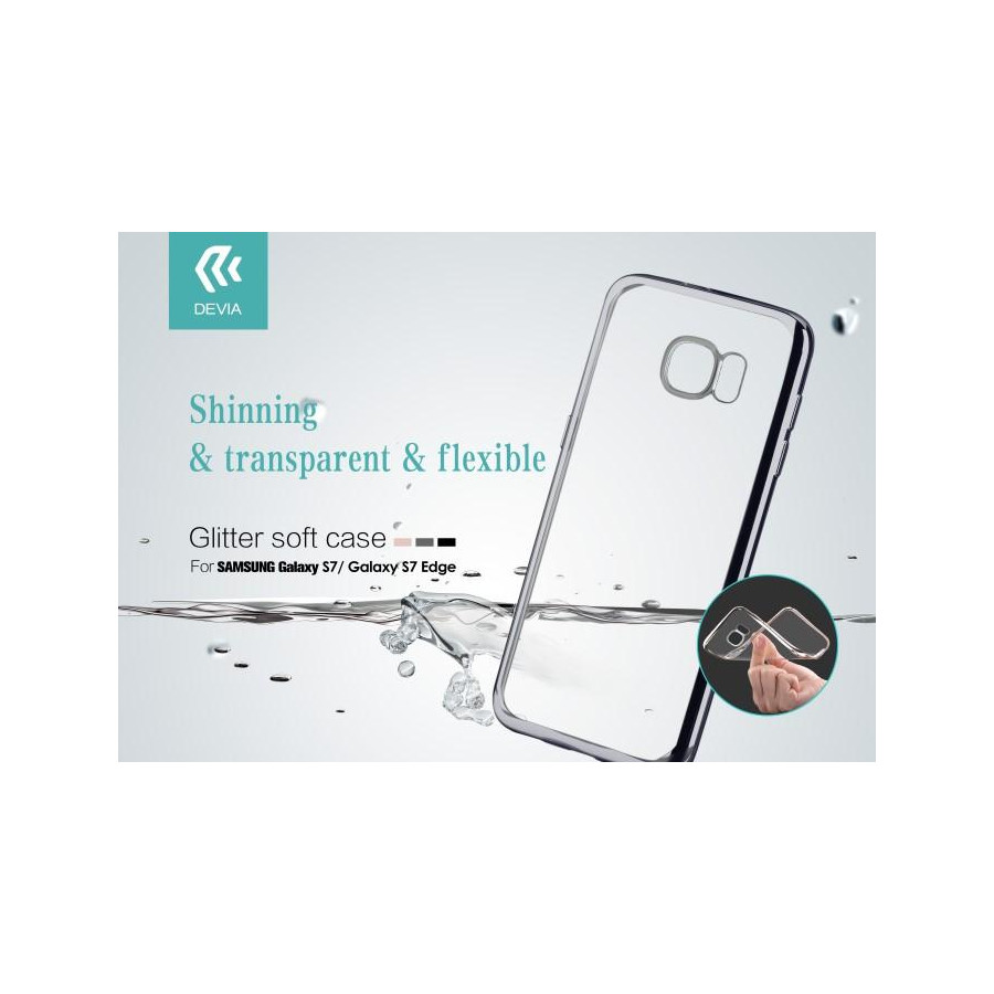 Cover Glitter Soft per Samsung Galaxy S7 Nera