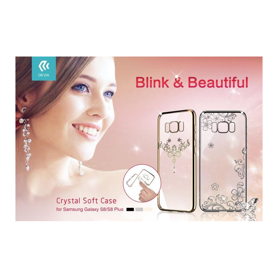 Cover Iris soft Crystals from Swarovski Samsung S8 Gun Black