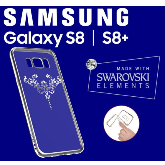 Cover Swarovski Crystal Iris soft per Samsung S8 Plus Silver