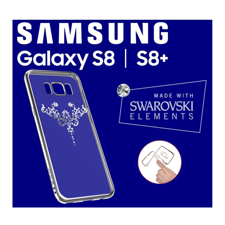 Cover Swarovski Crystal Iris soft per Samsung S8 Plus Silver