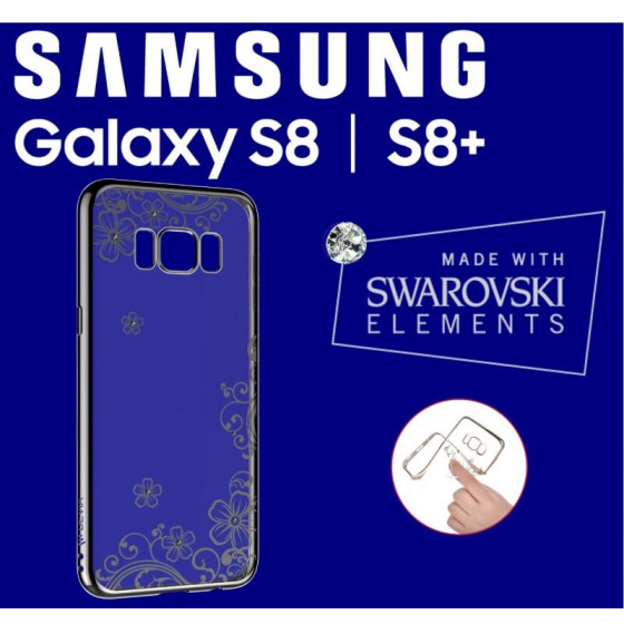 Cover Swarovski Crystal Joy soft per Samsung S8 Gun Black
