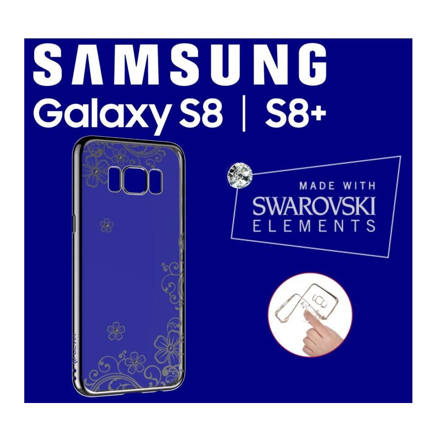 Cover Swarovski Crystal Joy soft per Samsung S8 Gun Black