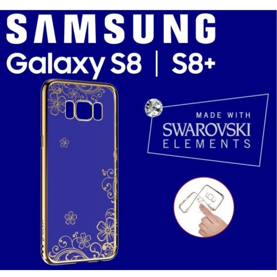Cover Swarovski Crystal Joy soft per Samsung S8 Plus Gold