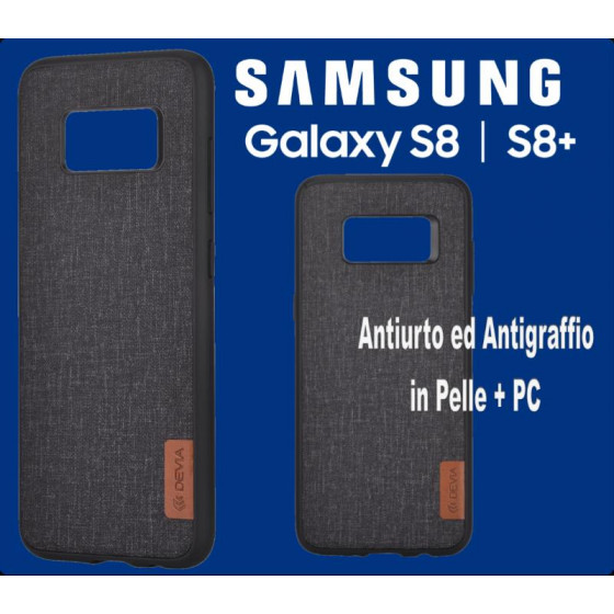 Custodia Flax in Pelle + Pc per Samsung Galaxy S8 Plus Nera