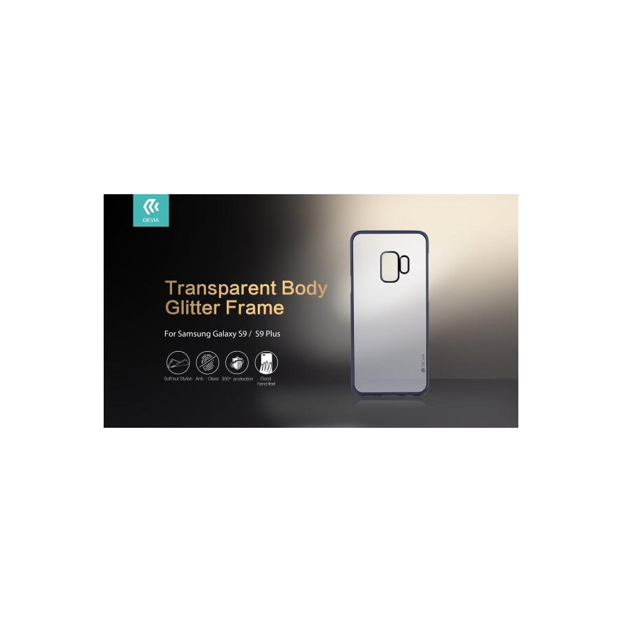 Cover Protezione Glitter Soft per Samsung Galaxy S9 Nero