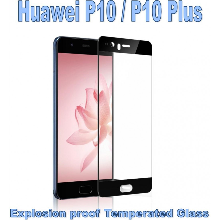 Pellicola Vetro Temperato Full per Huawei P10 Plus nera