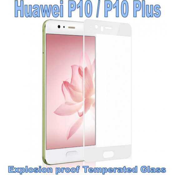 Pellicola Vetro Temperato Full per Huawei P10 Bianca