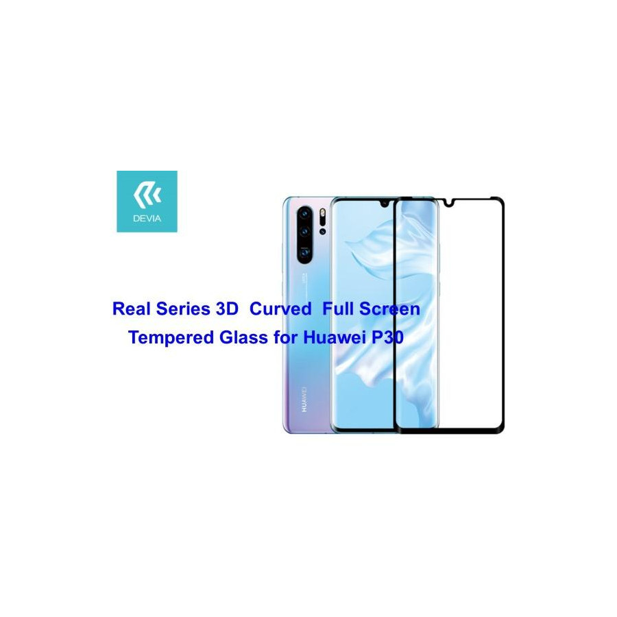 Pellicola in Vetro Temperato Full Screen 3D Huawei P30 Nera
