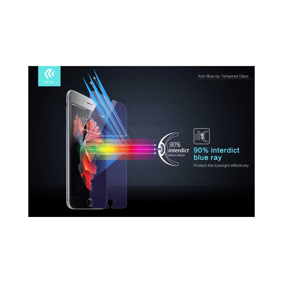 Pellicola in Vetro Temperato Anti Blu Ray iPhone 6/6S Plus