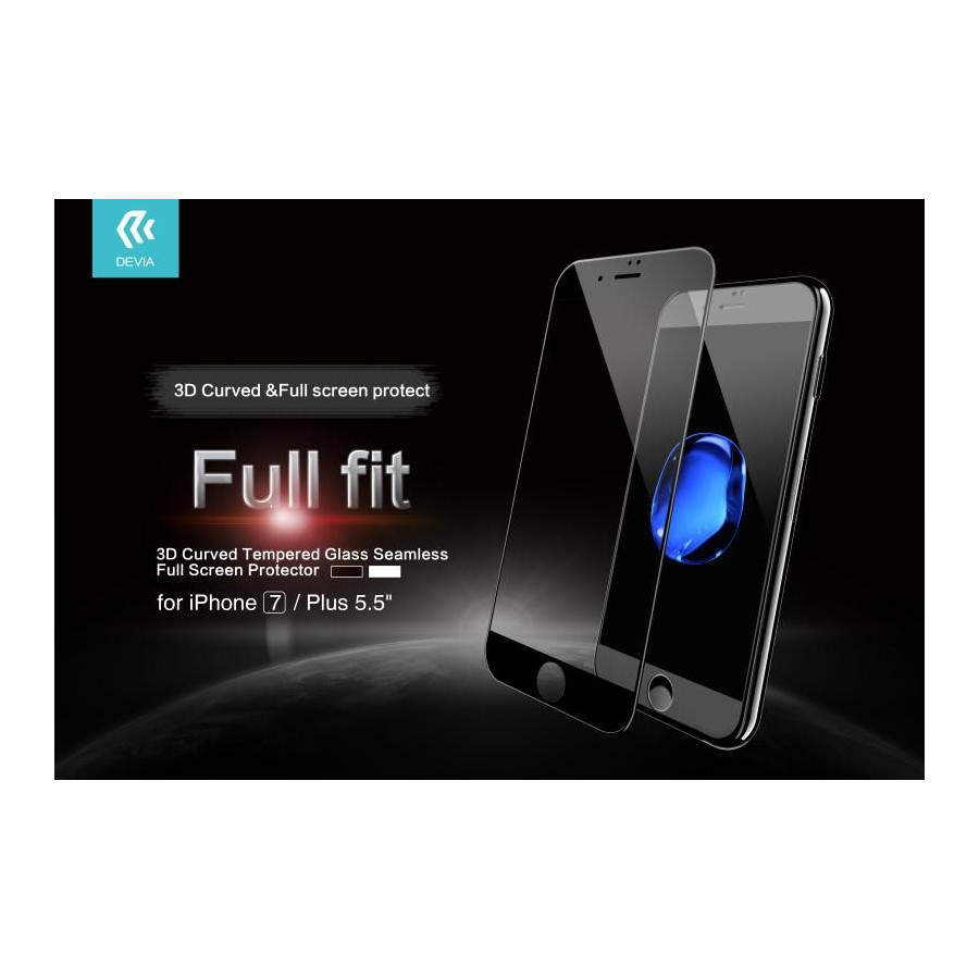 Pellicola vetro temperato Full Screen 3D per iPhone 7 Nera