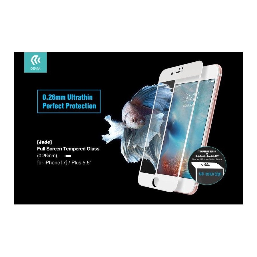 Vetro Temperato 0.26 Full Screen per iPhone 7 Plus Nera Jade