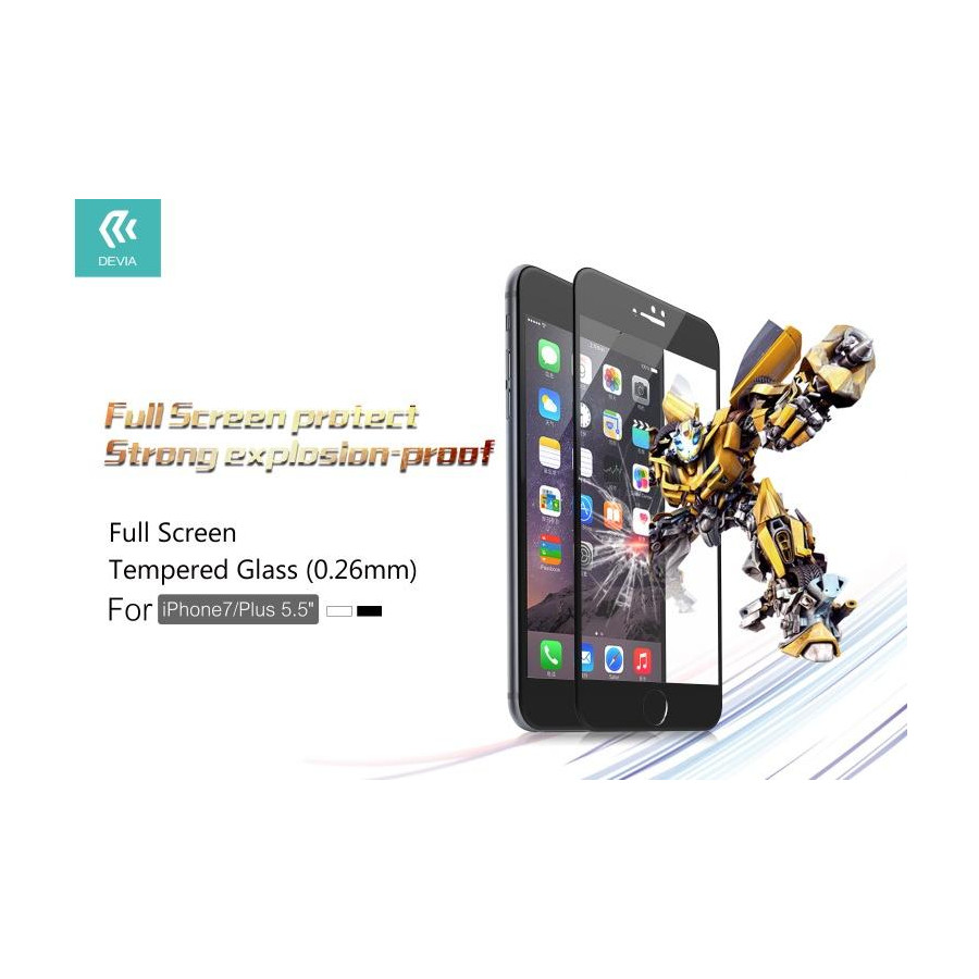 Pellicola vetro temperato Full Screen iPhone 7 Plus Nera