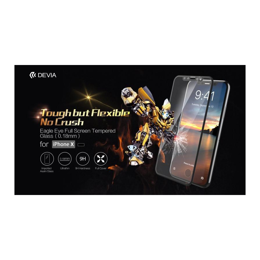 Pellicola in vetro temperato Full Eagle 0,18mm per iPhone X