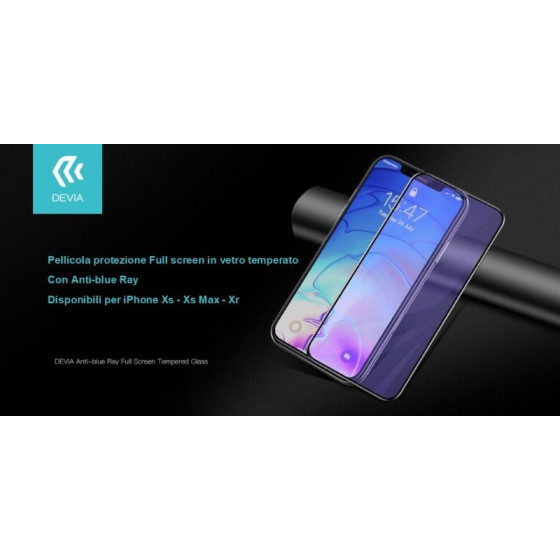 Pellicola Full in vetro temperato Anti-blue Ray iphone Xs