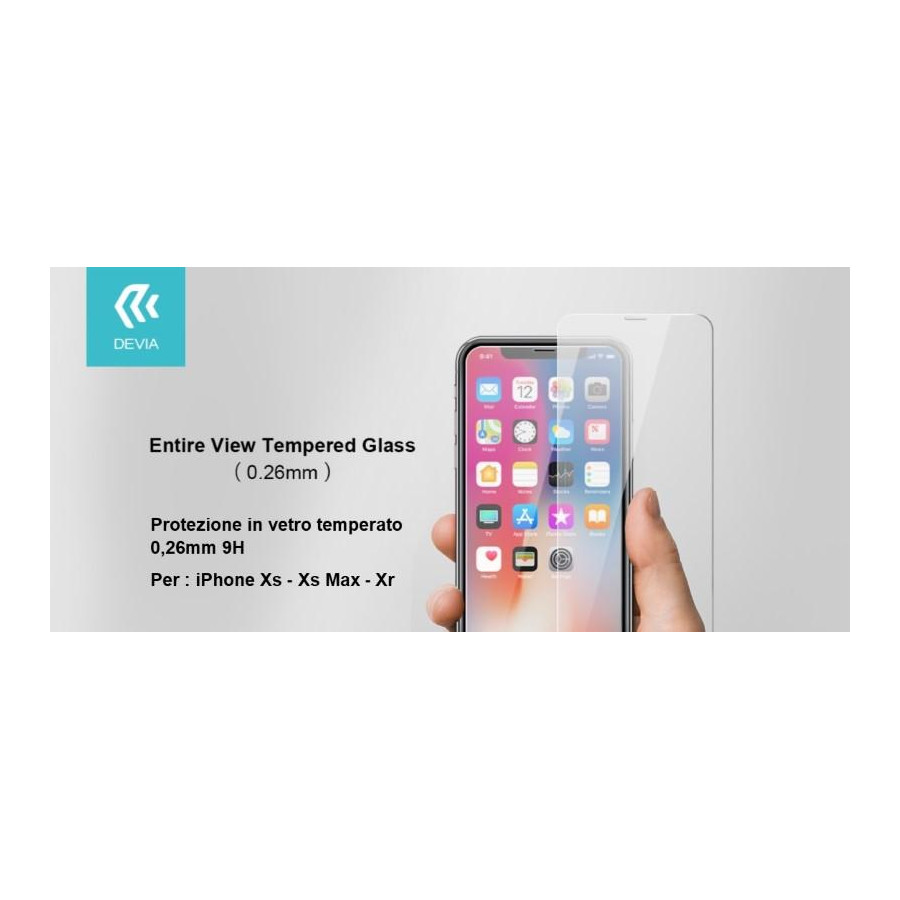 Pellicola Protezione in vetro temperato iPhone Xs Max 6.5