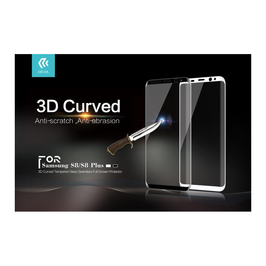 Pellicola in Vetro Temperato 3D Full Screen Samsung S8 Nera