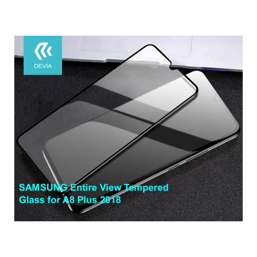Pellicola in vetro temperato Full Samsung A8 Plus 2018 Nera
