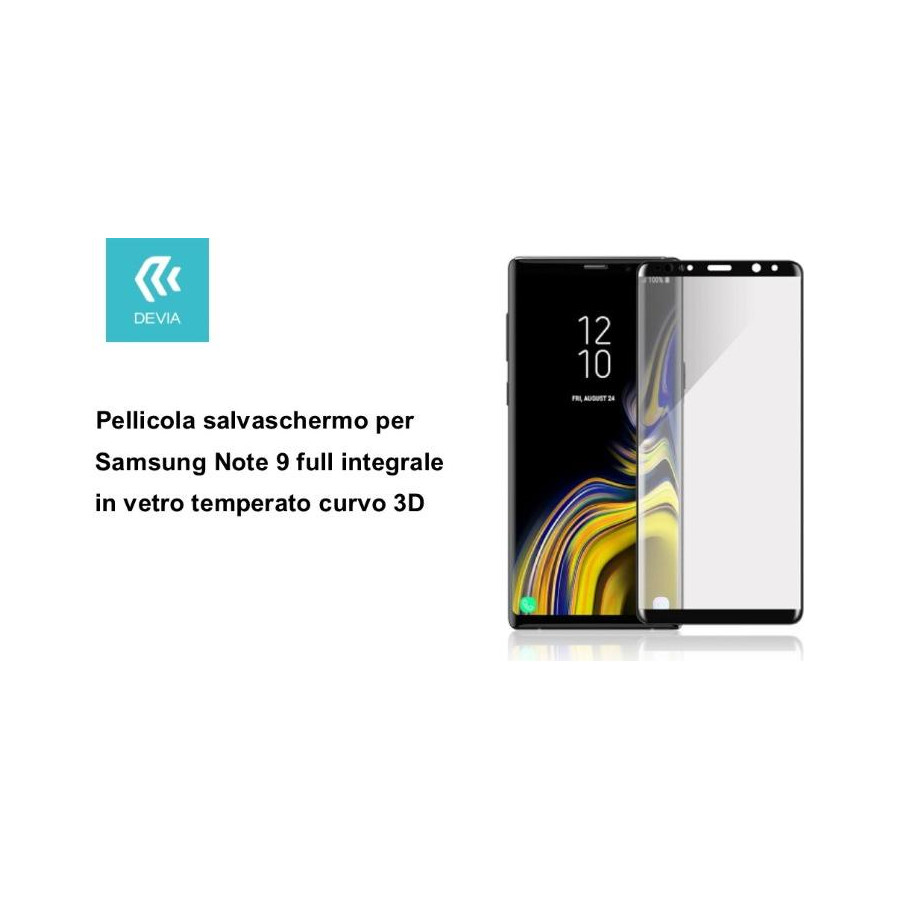 Pellicola in Vetro Temperato per Samsung Note 9 full 3D Nera