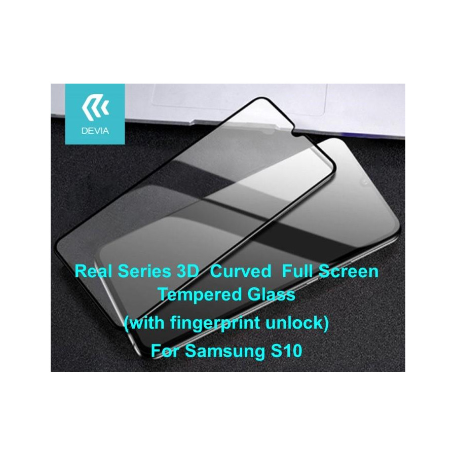 Pellicola in Vetro Temperato Full 3D per Samsung S10 Nera