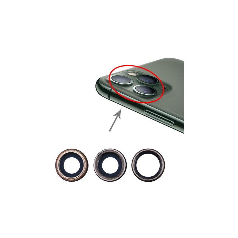 Lente fotocamera posteriore per iPhone 11 Pro Max 3pz Silver