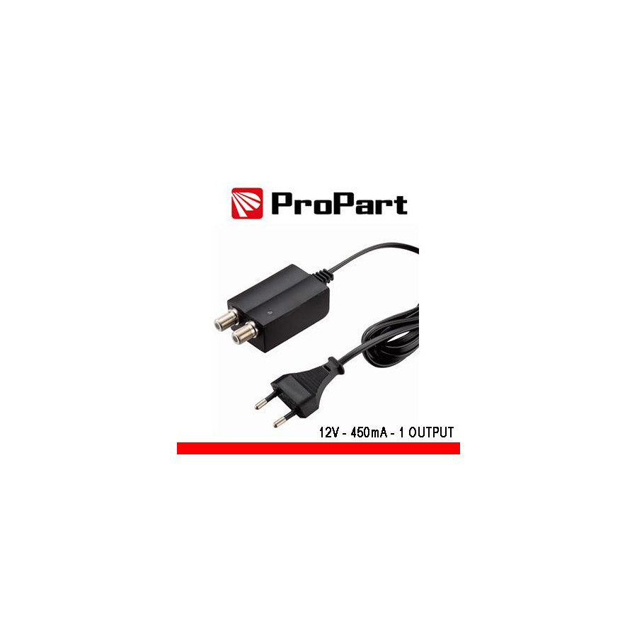 Alimentatore per amplificatori d'antennaTV 12V 450mA 1uscita