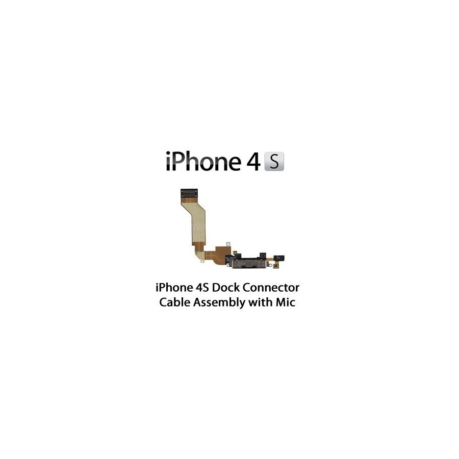 Connettore Carica e Microfono Flat per iPhone 4S Nero
