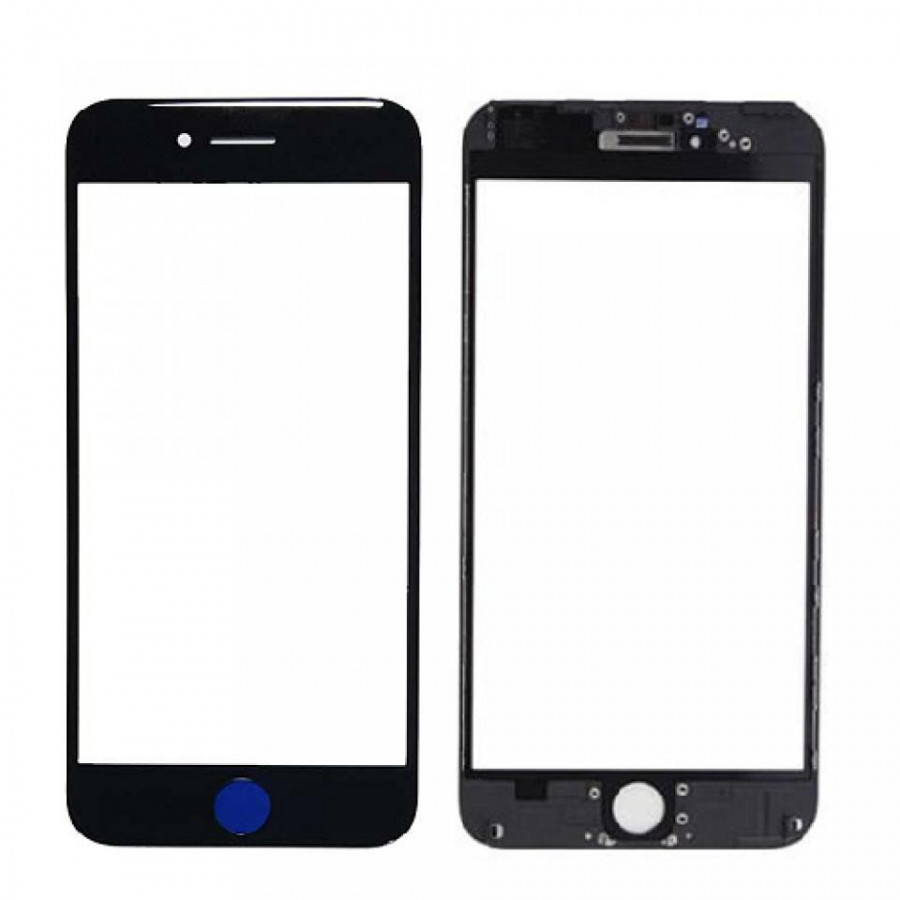 Vetro Frontale con Frame per iPhone 7 Nero