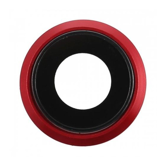Cornice fotocamera posteriore e obiettivo per iPhone 8 Red