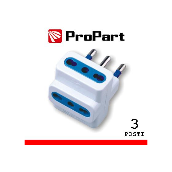 Adattatore 3pos bipasso spina16A polybag