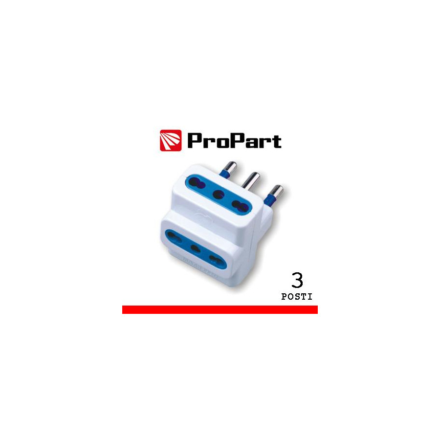 Adattatore 3pos bipasso spina16A polybag