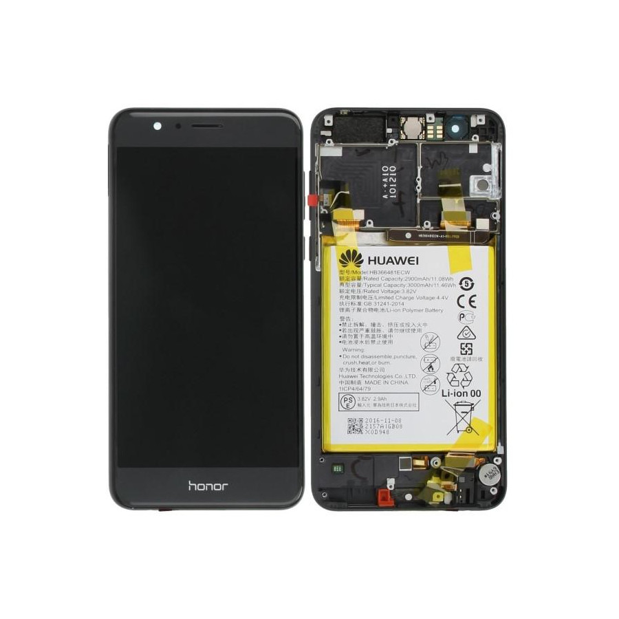 Lcd Con Frame e Batteria 02350VAS Honor 8 Originale Nero
