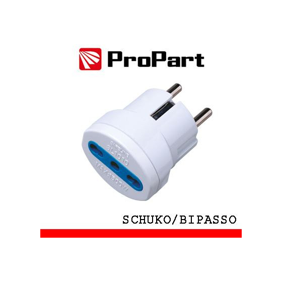 Adattatore bipasso spina schuko polybag