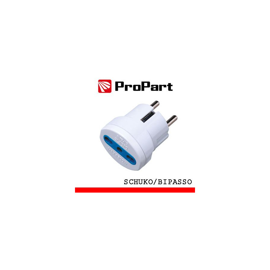 Adattatore bipasso spina schuko polybag